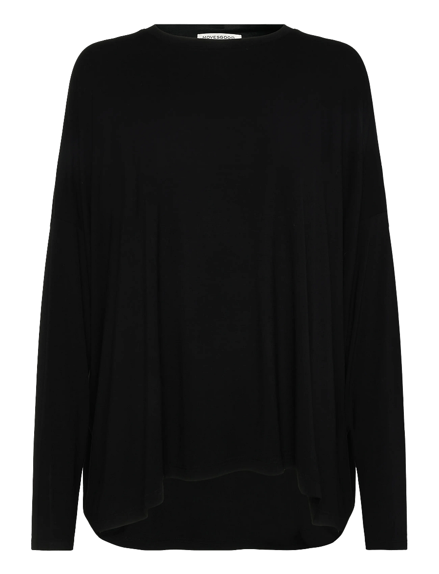 Movesgood - Carro Top Black S/M - langærmede toppe - black - 1