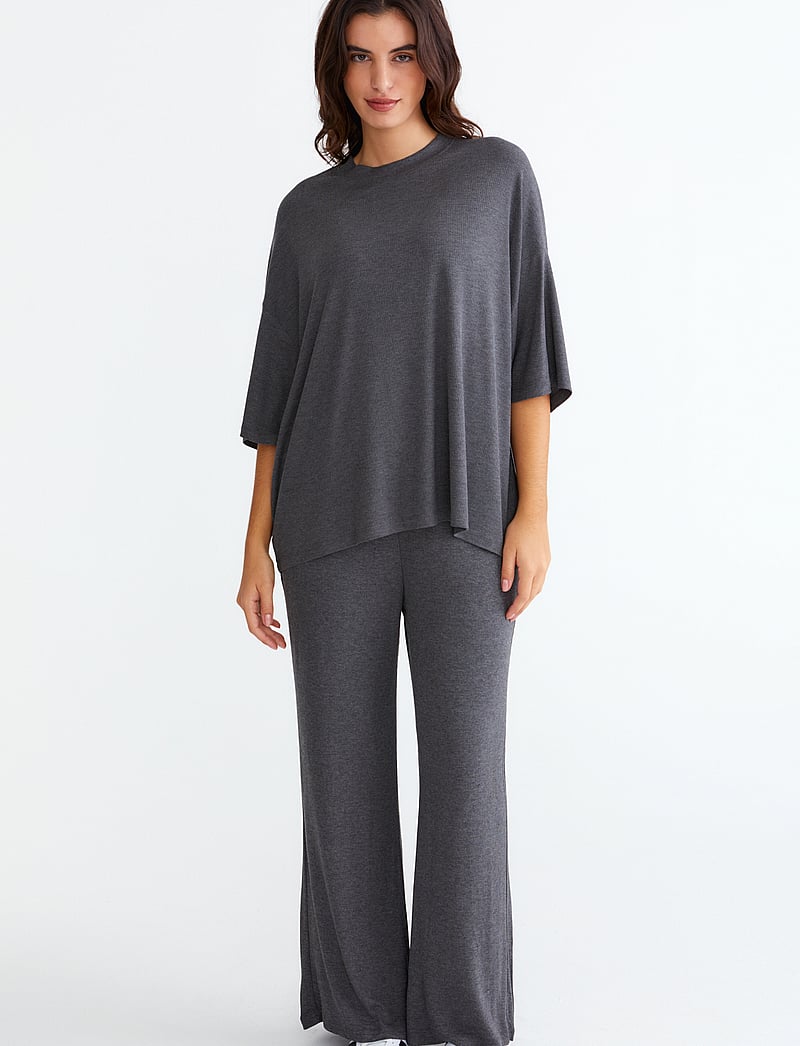 Movesgood - Julia Pants - nachtwäsche & loungewear - grey - 0