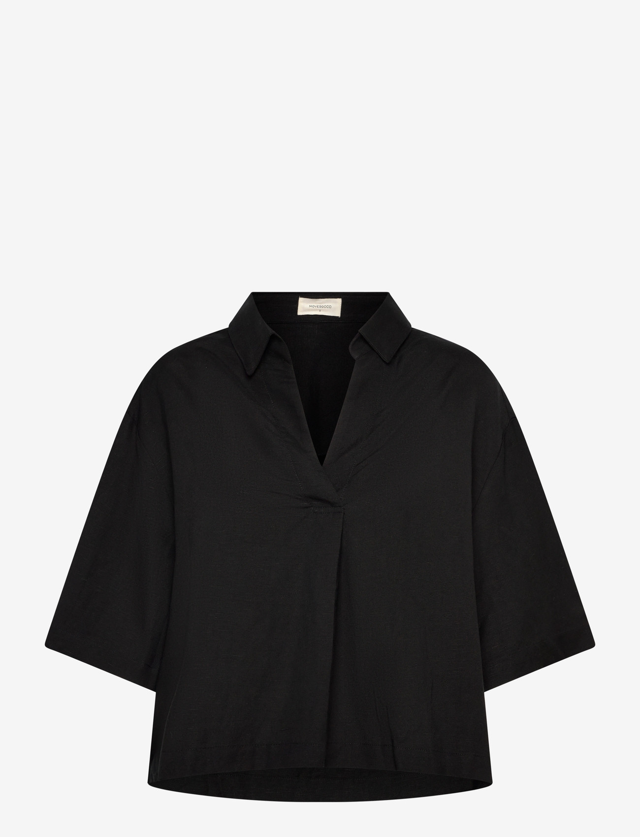 Movesgood - Mica Blouse - short-sleeved blouses - black - 1