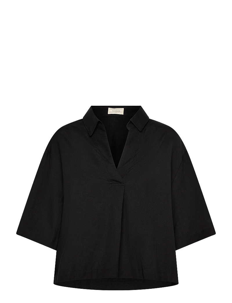 Movesgood - Mica Blouse - short-sleeved blouses - black - 1
