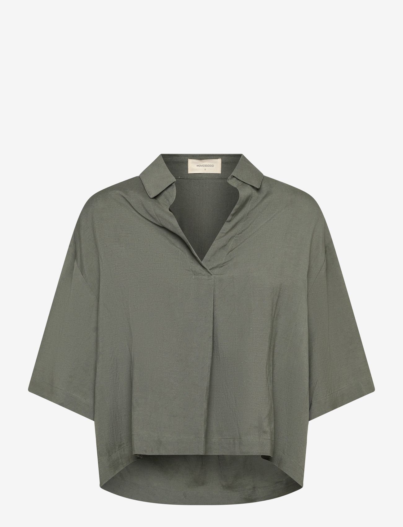 Movesgood - Mica Blouse - kurzämlige blusen - khaki - 1