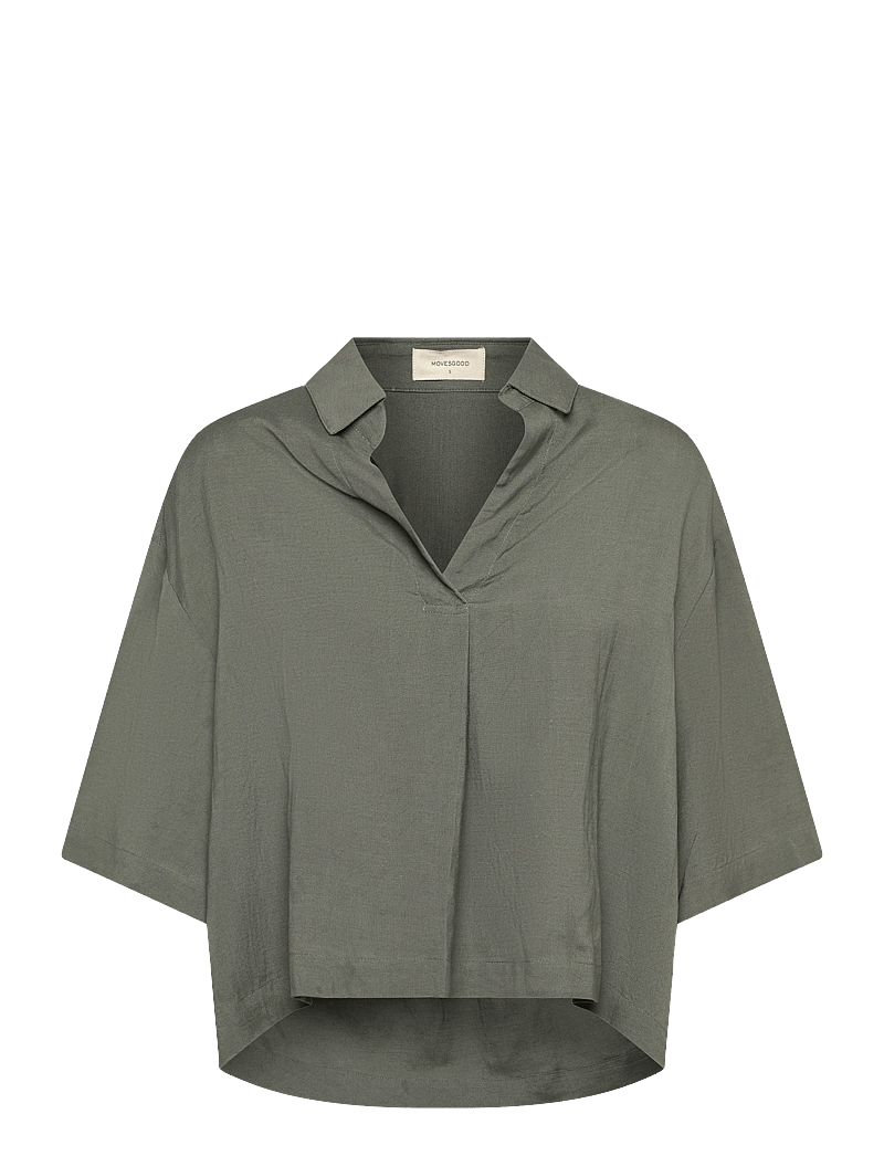Movesgood - Mica Blouse - kurzämlige blusen - khaki - 1