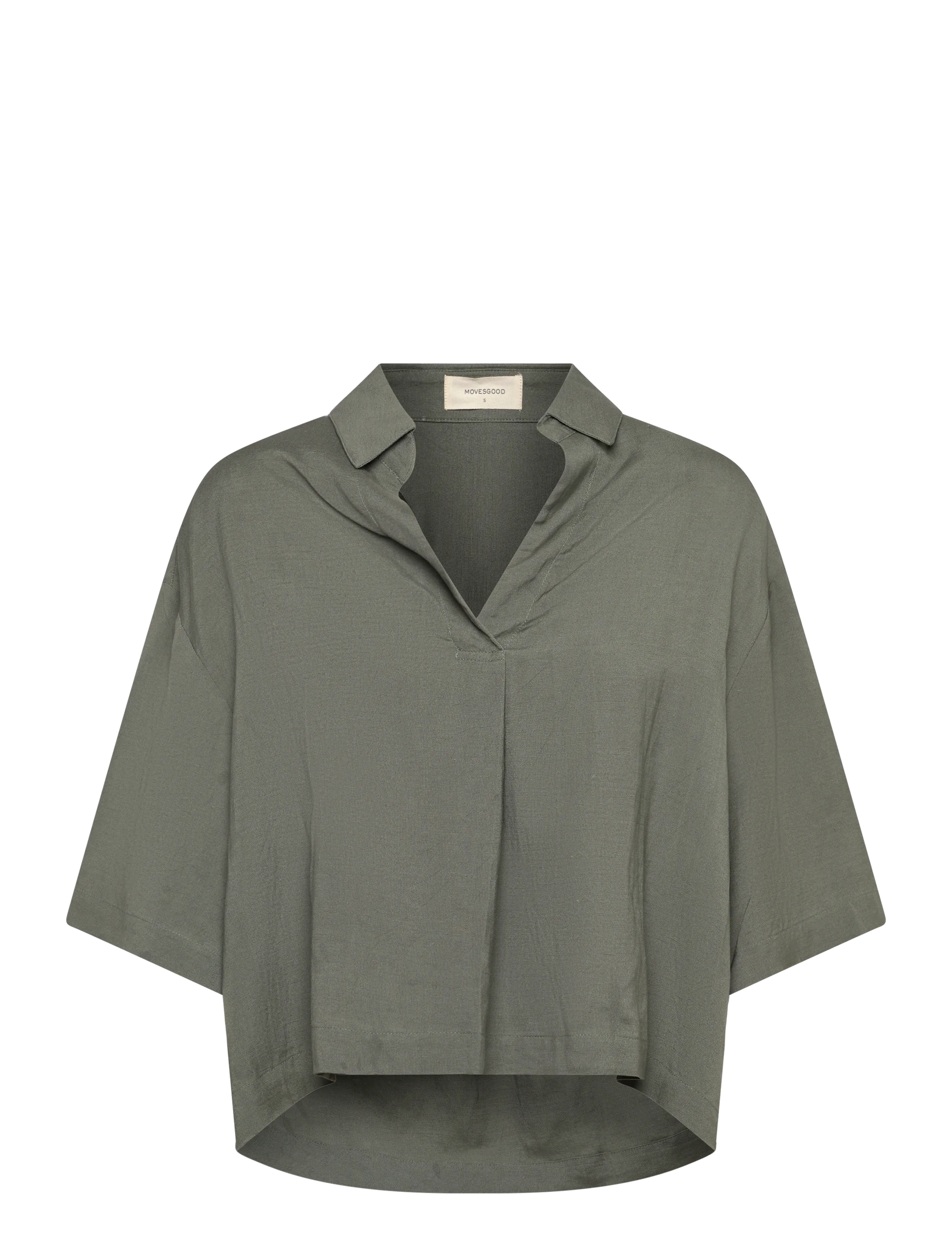 Movesgood - Mica Blouse - kortärmade blusar - khaki - 1