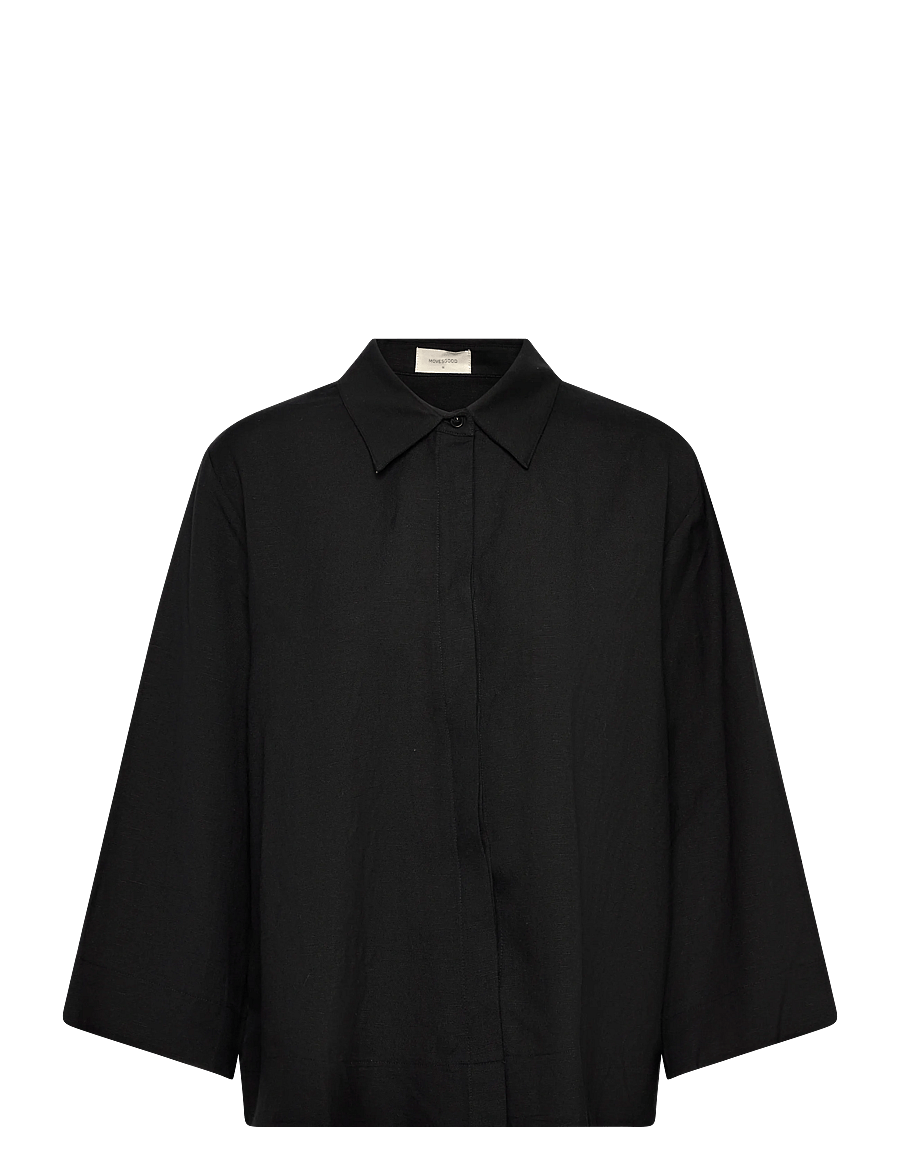 Movesgood - Ally Shirt - overshirts - black - 1