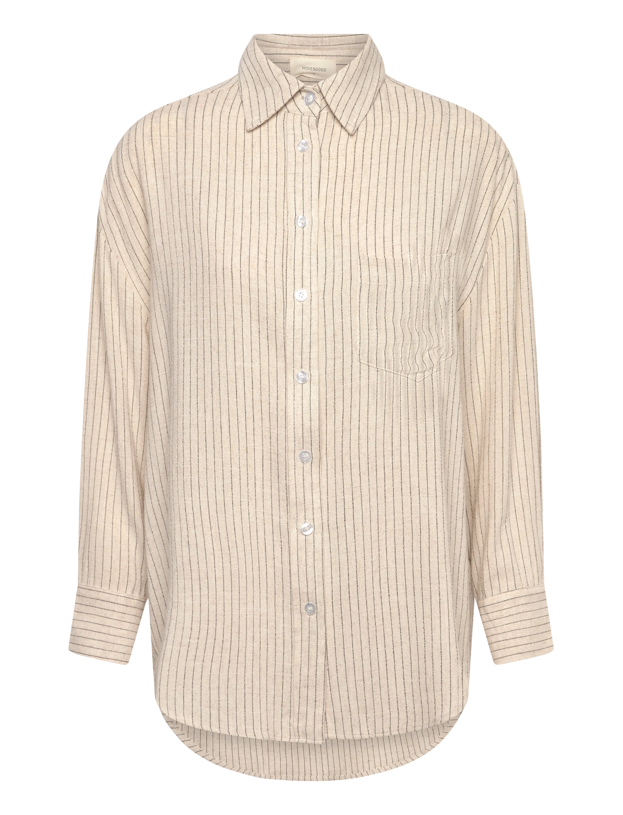 Movesgood Madeleine Shirt - Langärmlige Hemden - SAND STRIPE / beige