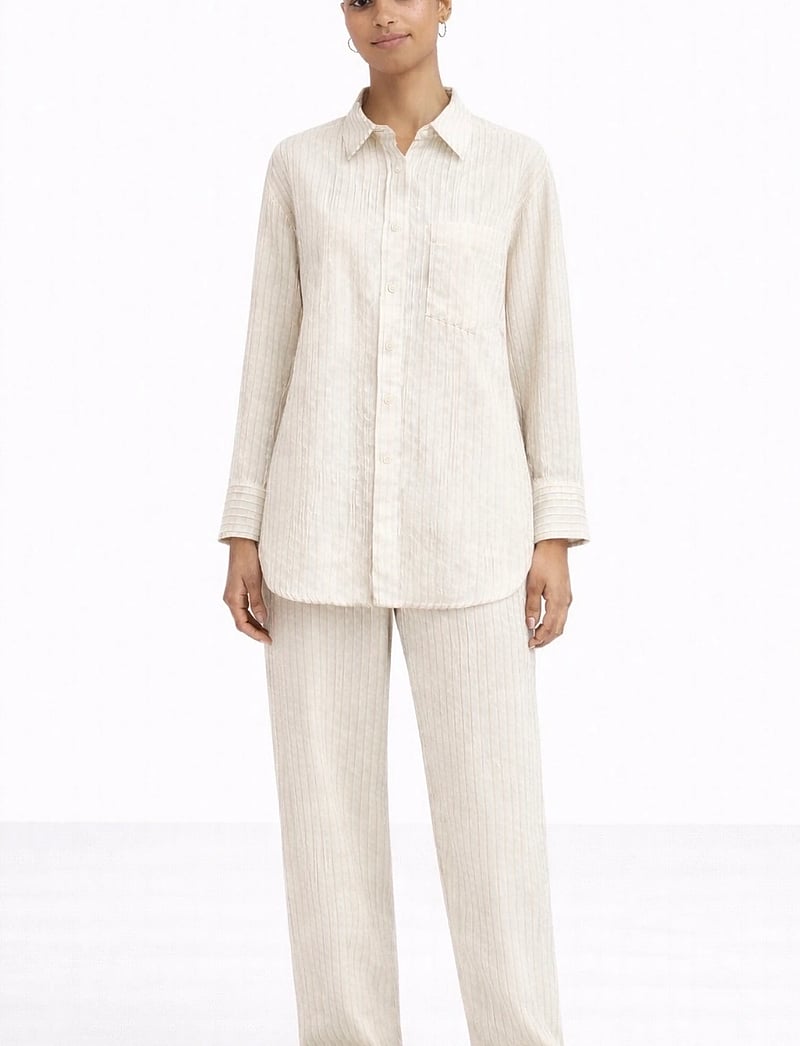 Movesgood - Madeleine Shirt - koszule z długimi rękawami - sand stripe - 0