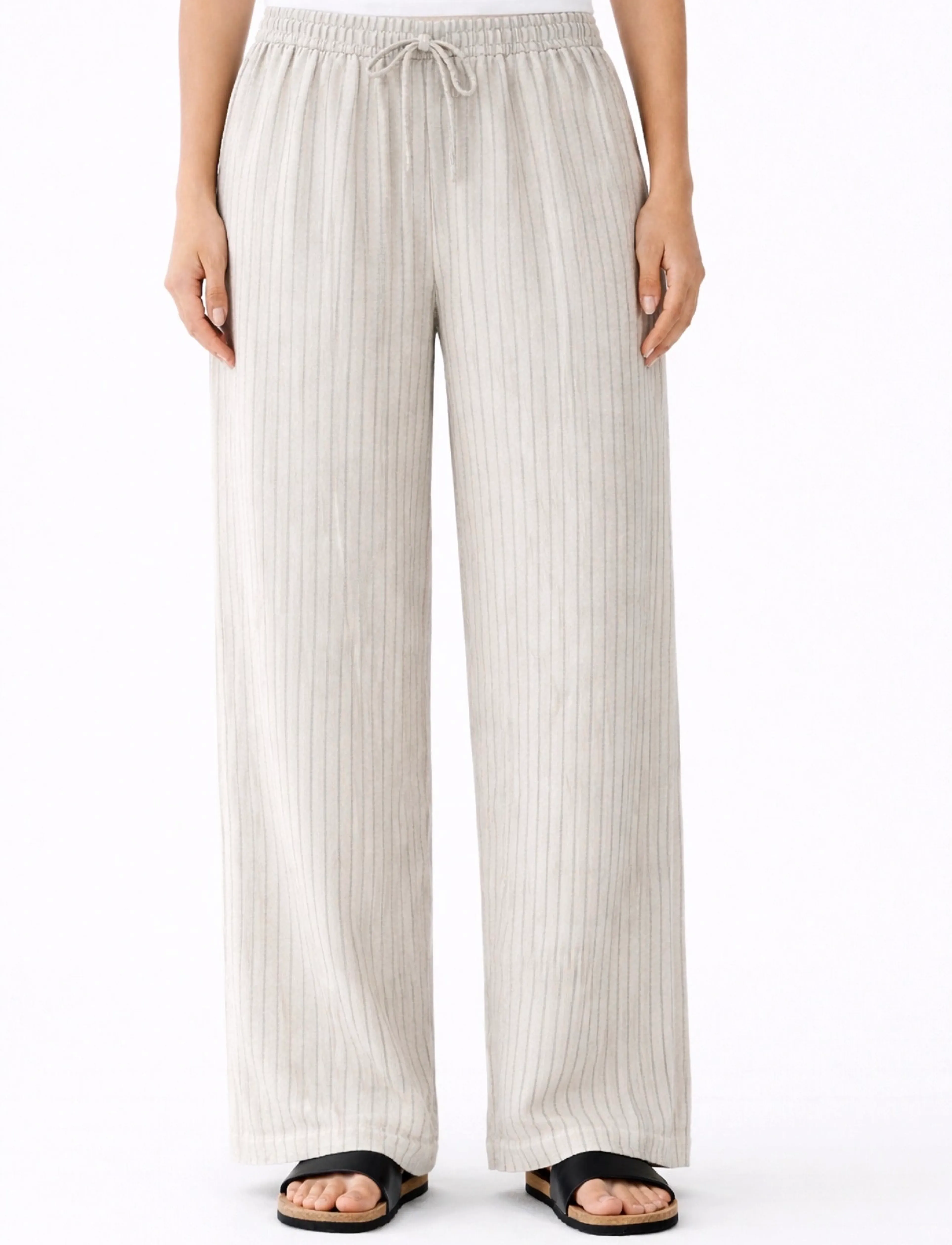 Movesgood Lovisa Trousers, M, Beige, Bukser > Brede Ben, Dame