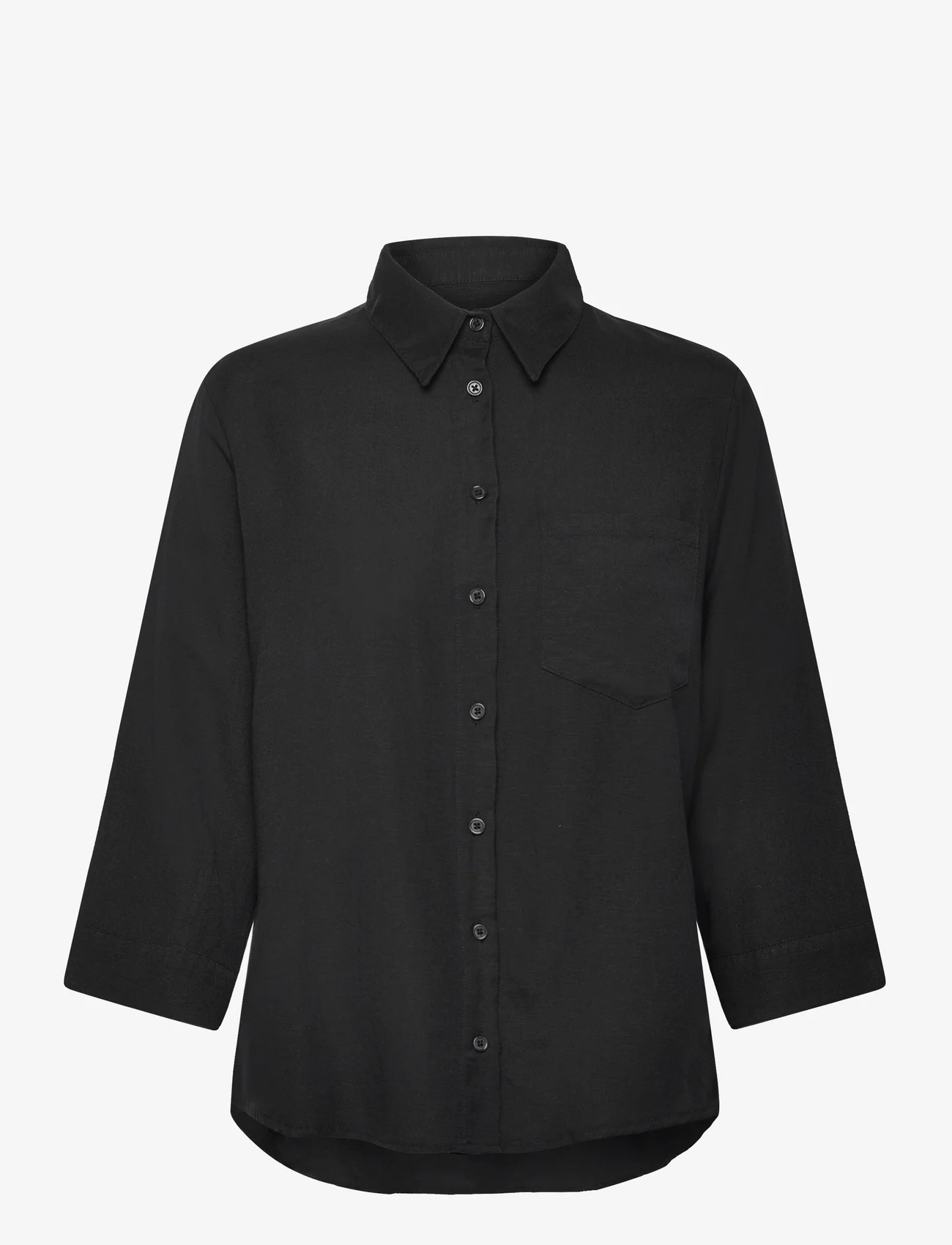 Movesgood - Carolina Shirt - pitkähihaiset kauluspaidat - black - 0