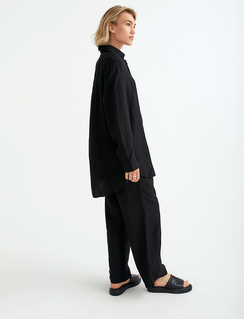 Movesgood - Rebecca shirt - leinenhemden - black - 4