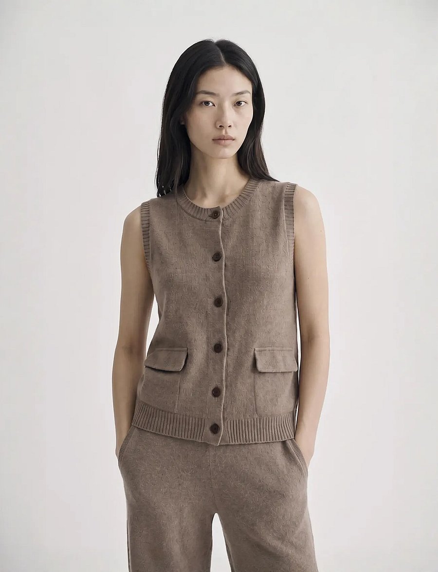 Movesgood - Venny Vest Brown L/XL - brown - 0