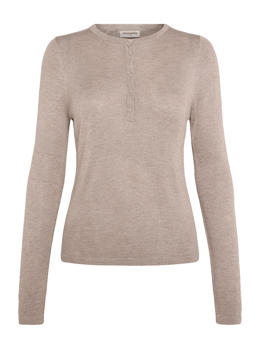 Movesgood - Venny Vest Brown S - strikveste - taupe - 1