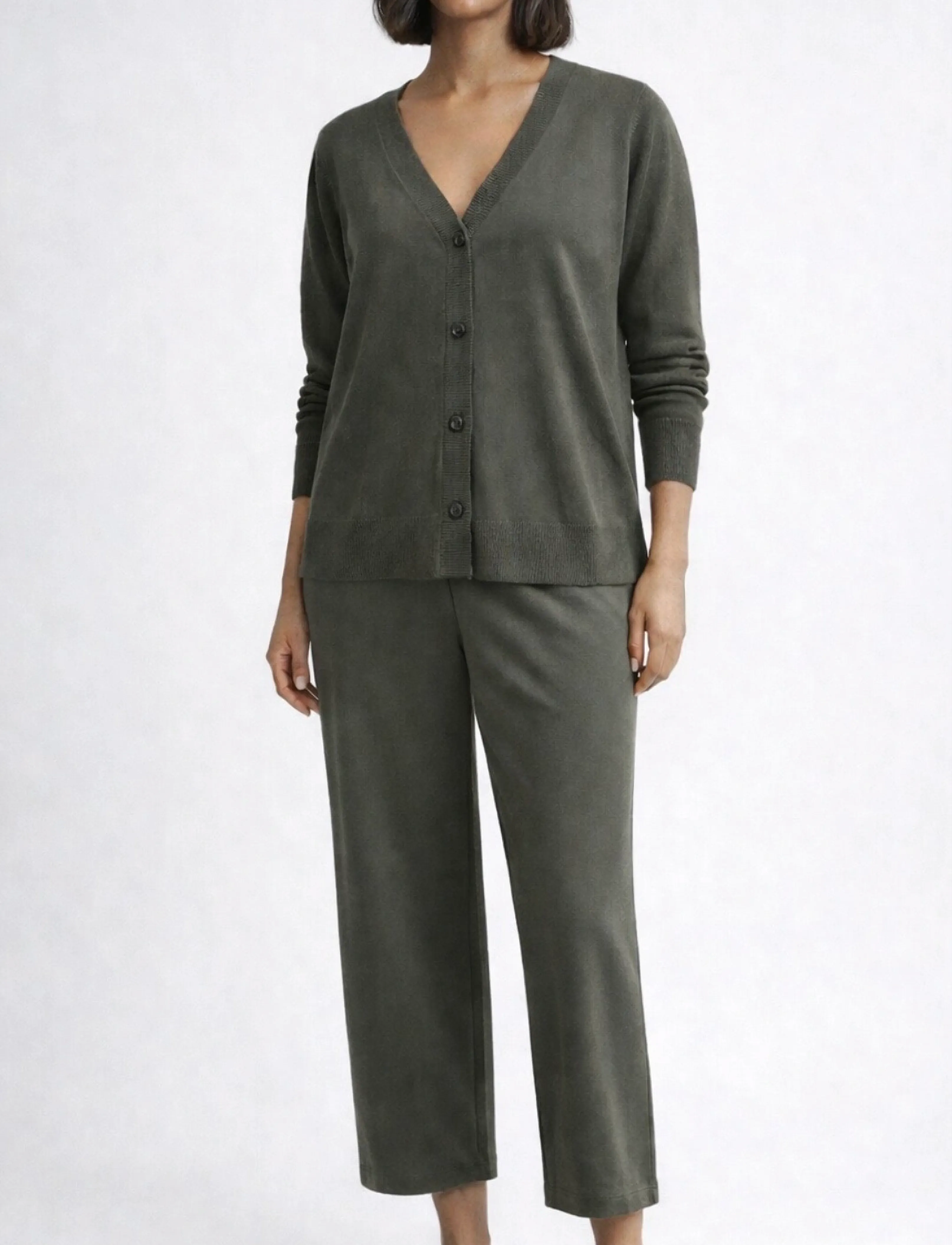 Movesgood Athena Cardigan, XS, Khaki green, Strik > Cardigans, Dame
