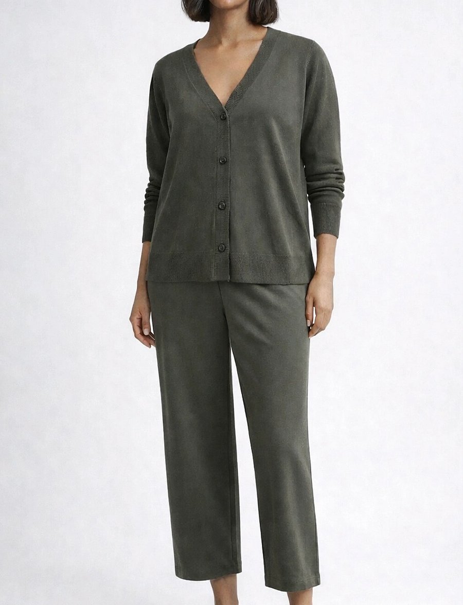 Movesgood - Athena Cardigan - arkityyli - soft khaki - 0