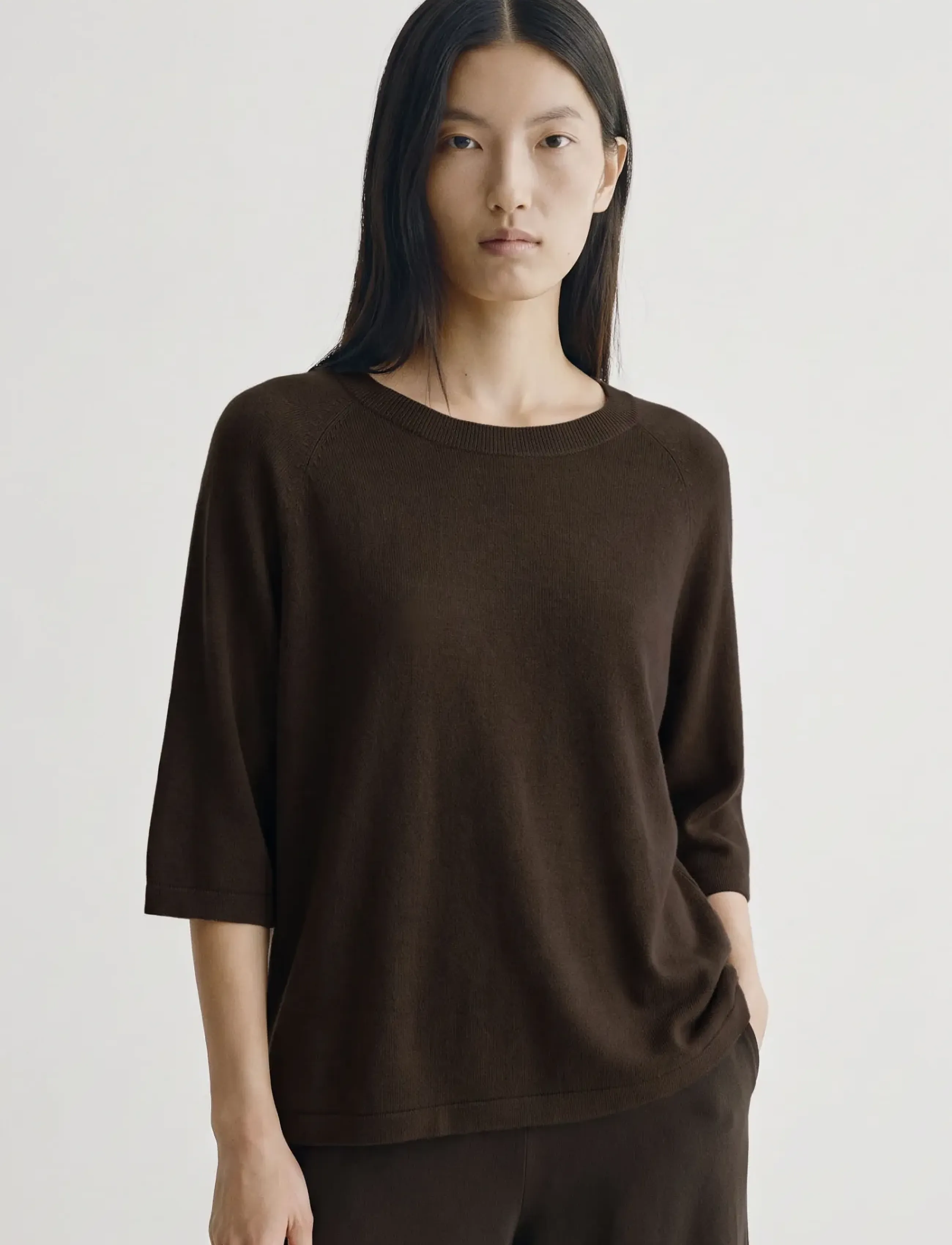 Movesgood - Josefina Top Dark Brown L/XL - pullover - dark brown - 0