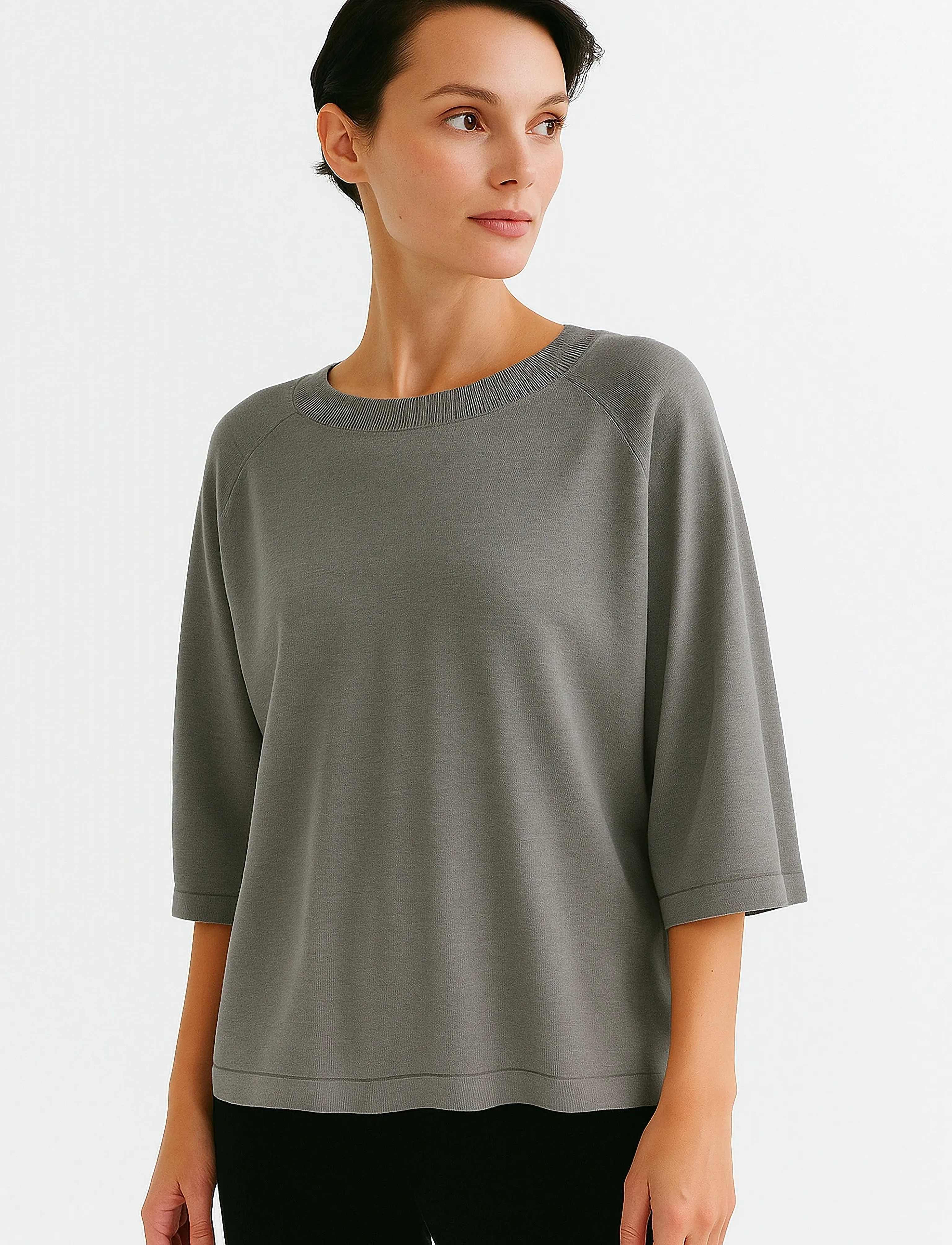Movesgood Josefina Top Dark Brown L/Xl, XS, Grey, Strik > Trøjer, Dame