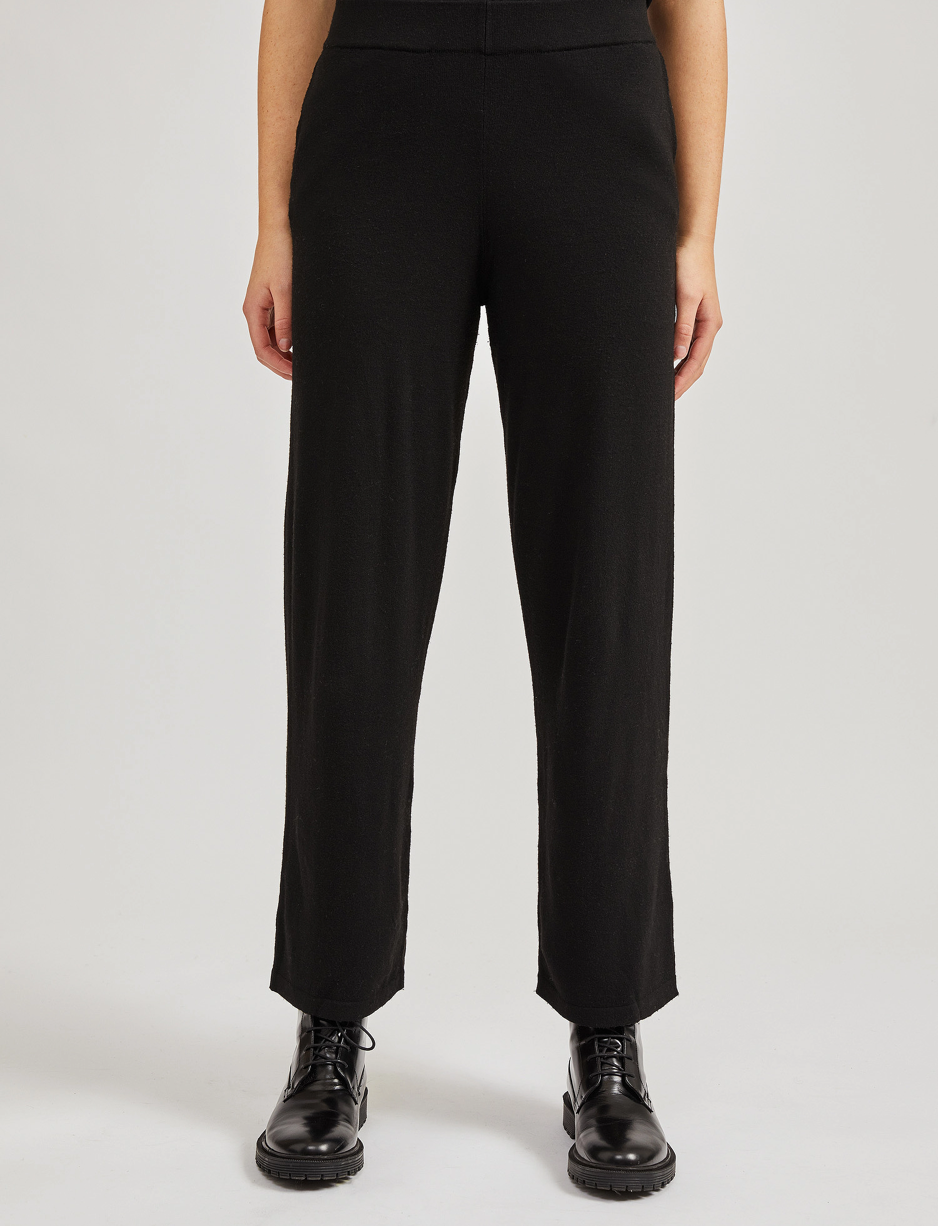 Movesgood Kim Wide Dark Brown M, S, Trousers, Schwarz - Leg, Frauen