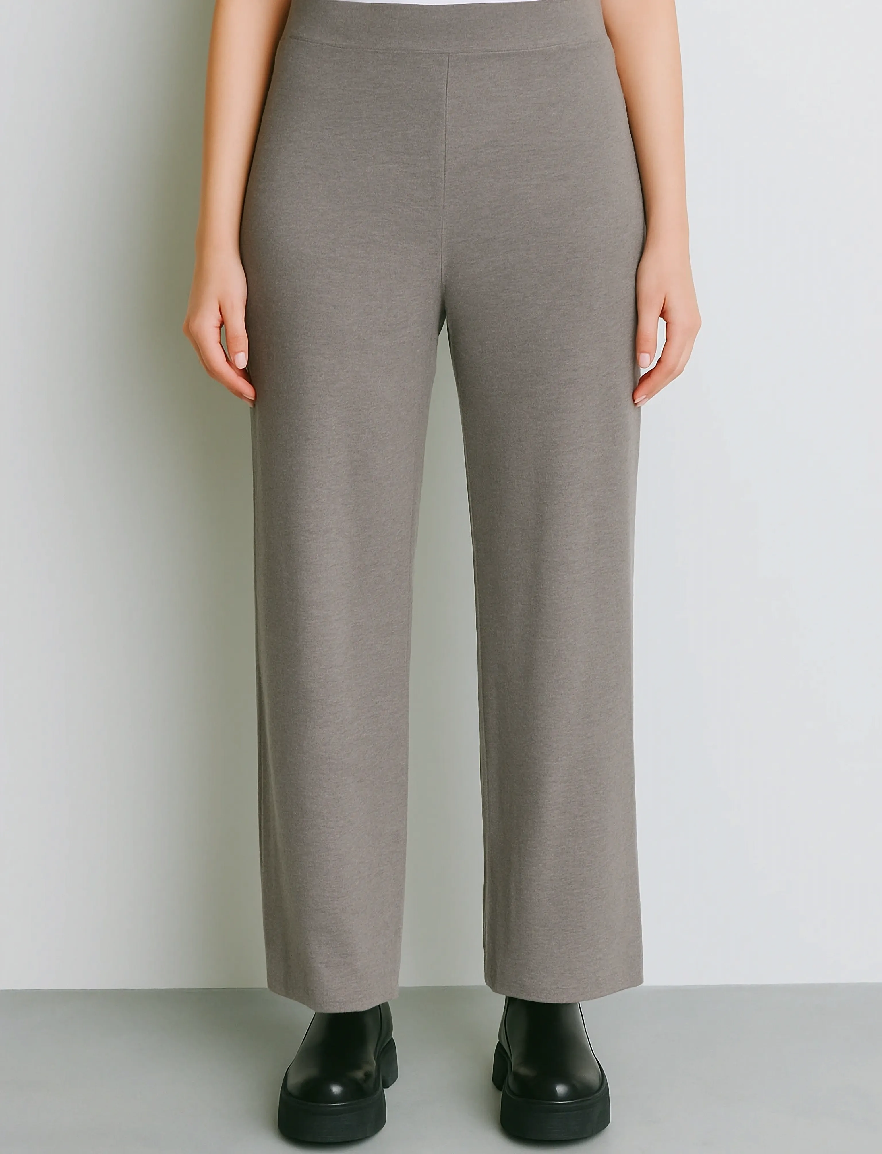 Movesgood Kim Wide Dark Brown M, Trousers, Grau - Leg, Frauen
