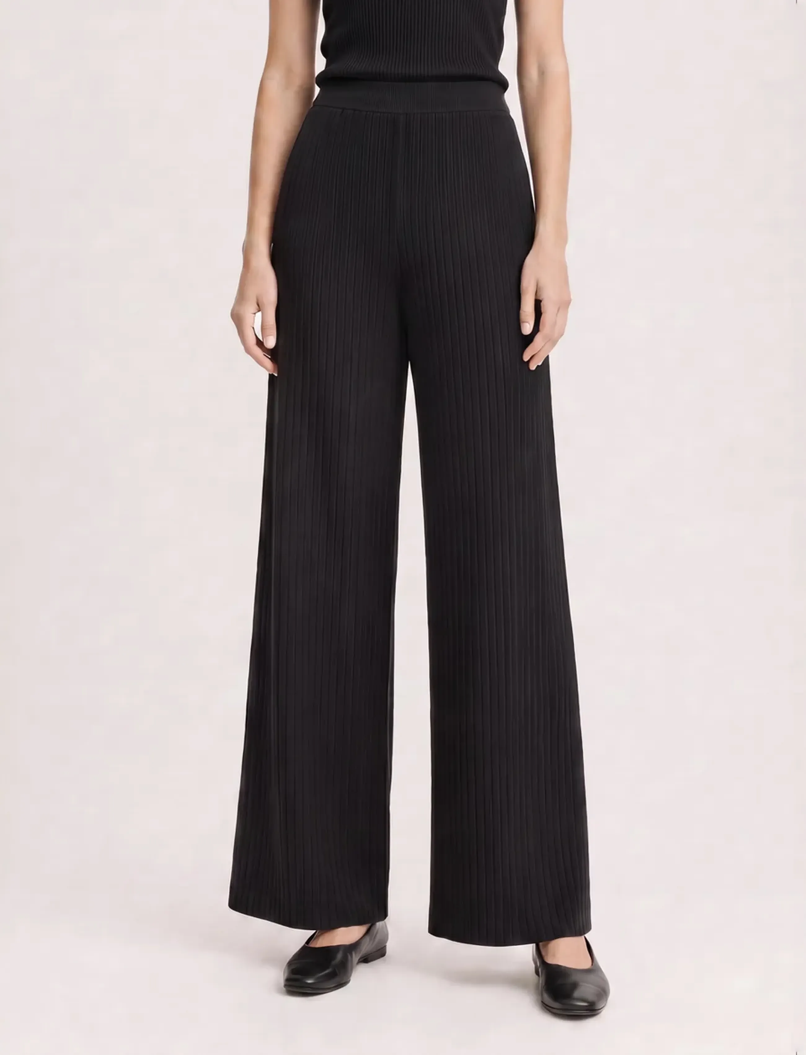 Movesgood - Me Wide Trousers Black XS - hosen mit weitem bein - black - 0