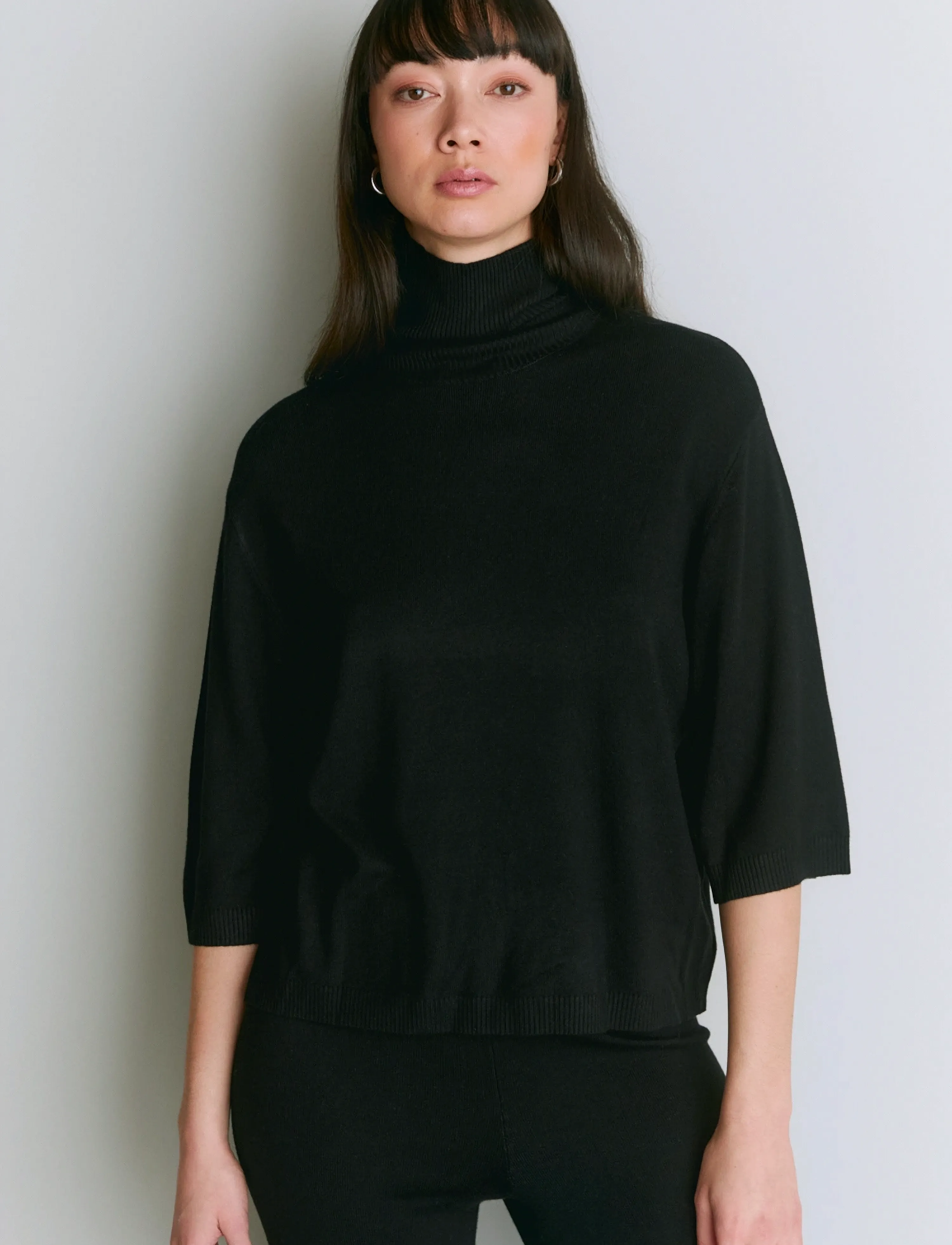 Movesgood - Tio Top - kõrge kaelusega džemprid - black - 3