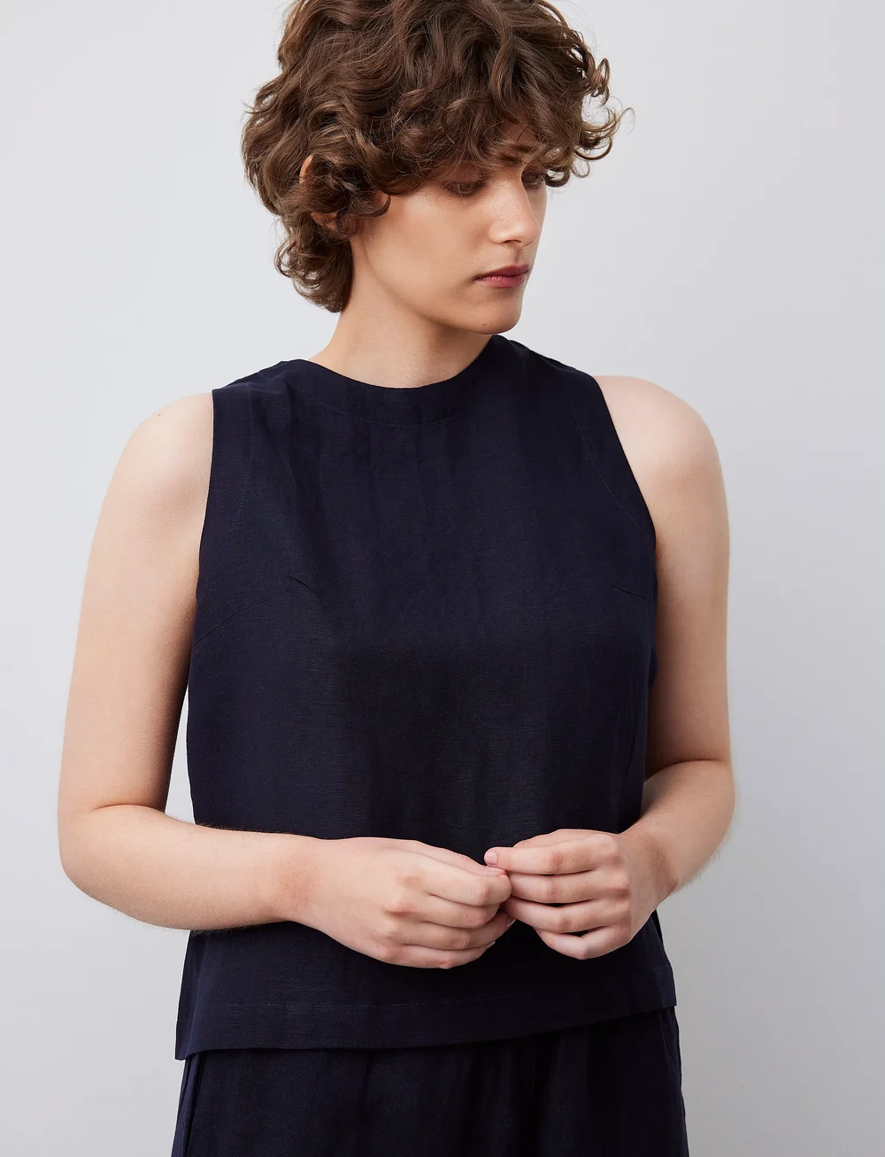 Movesgood - Noor Tank Top - Ärmellose tops - dark blue - 0