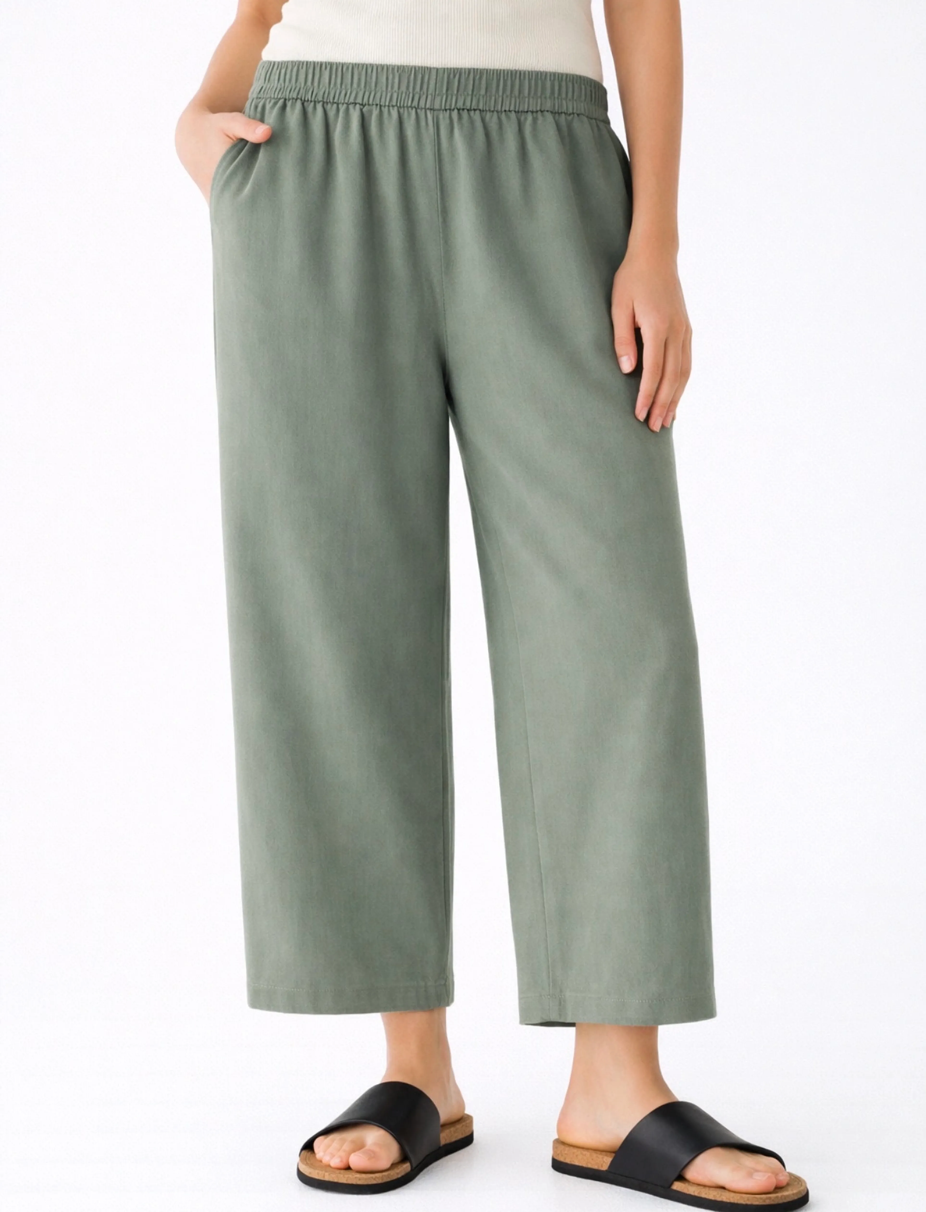 Movesgood Com Trousers, Kvinder, Culotte Bukser, Kakigrøn, Str: S