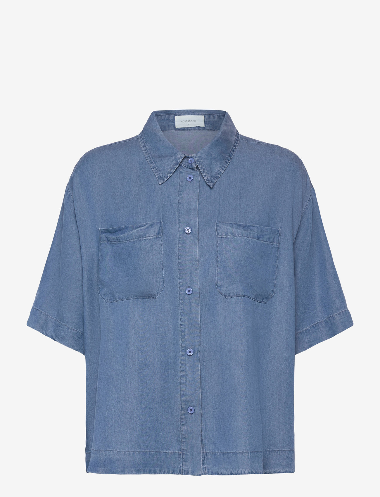 Movesgood - Lyon shirt - linasest riidest särgid - denim blue - 0
