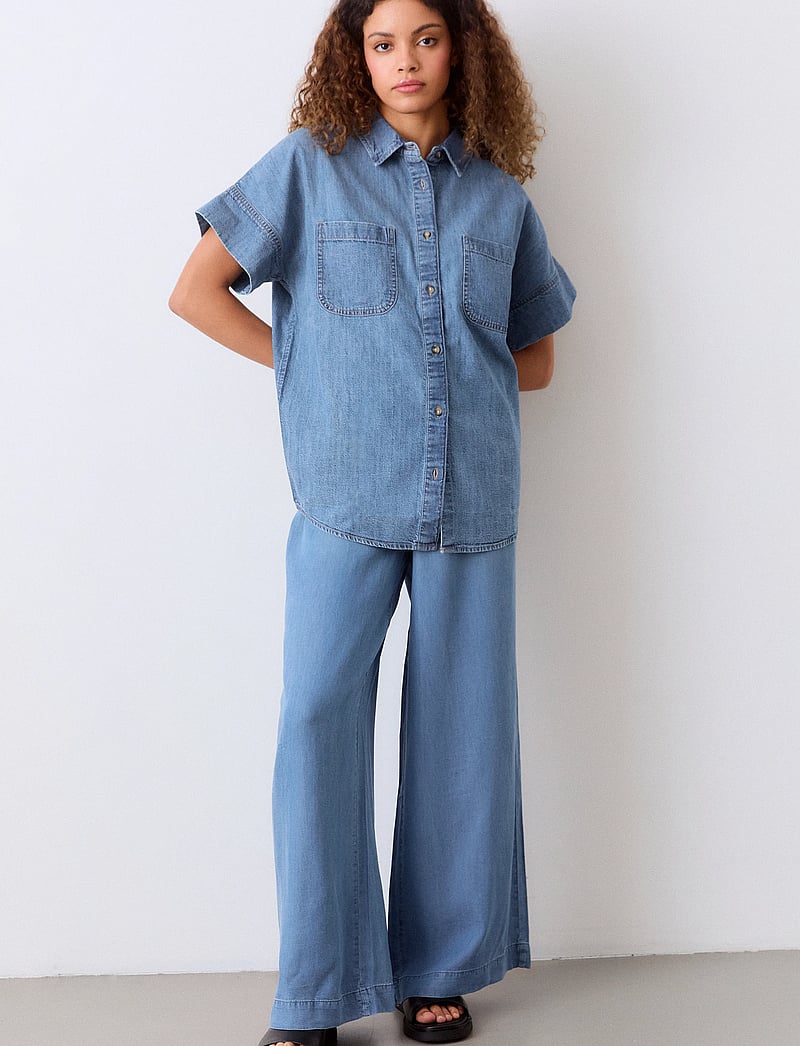 Movesgood - Lyon Trousers - pyjamahose - denim blue - 0