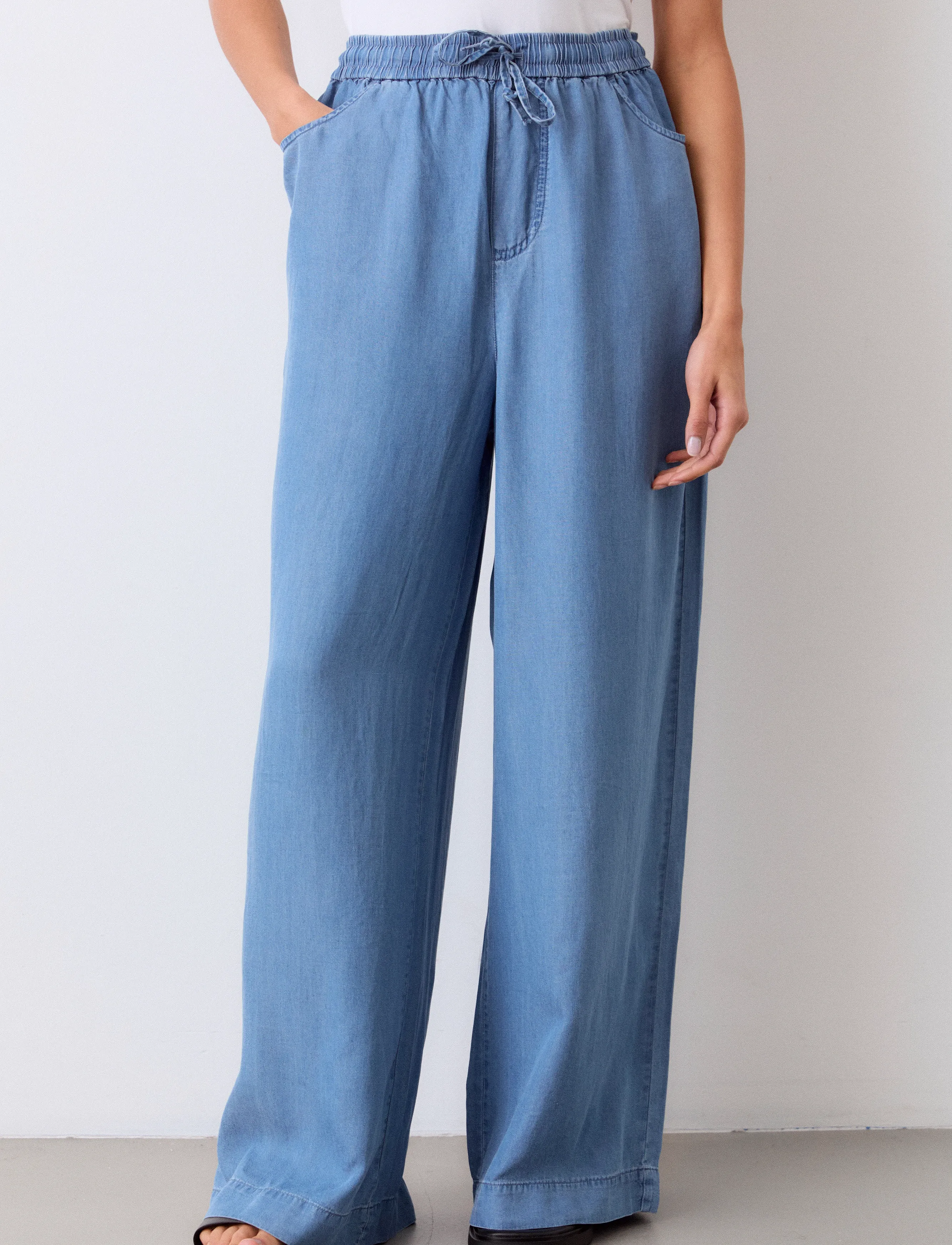 Movesgood - Lyon Trousers Denim Blue - denim blue - 3