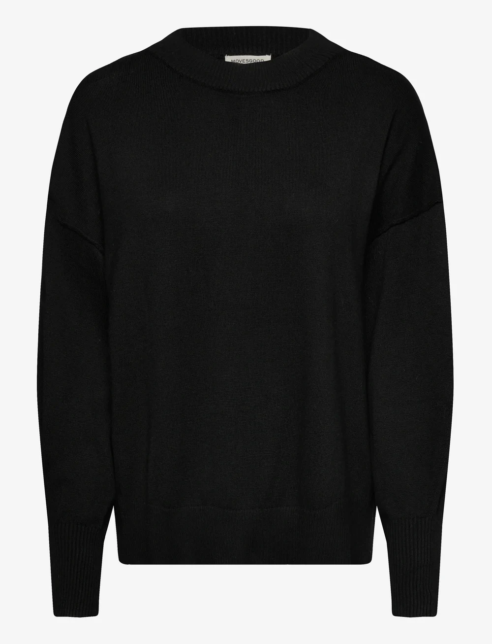 Movesgood - Clara Boxy Sweater - stickade tröjor - black - 1