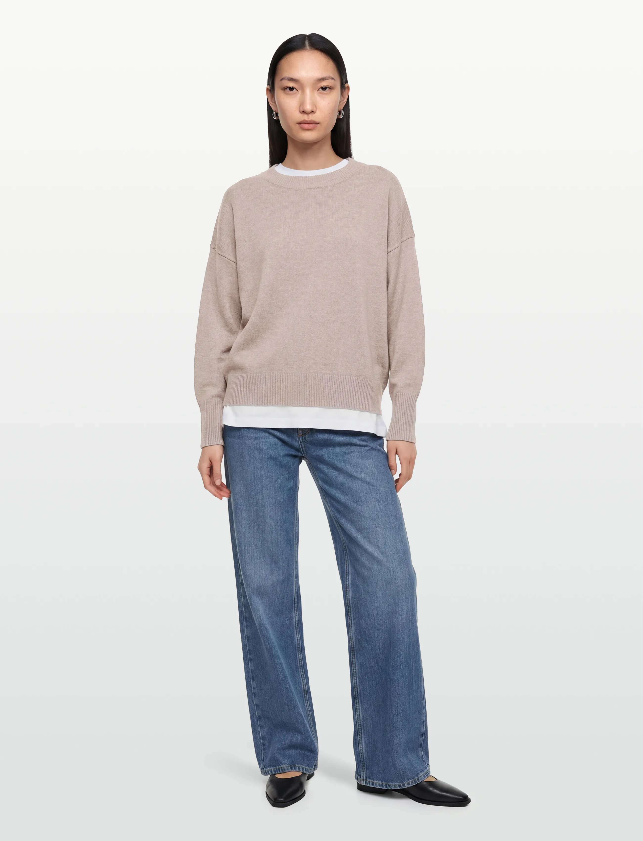 Movesgood - Clara Boxy Sweater - kašmiir - greige - 0