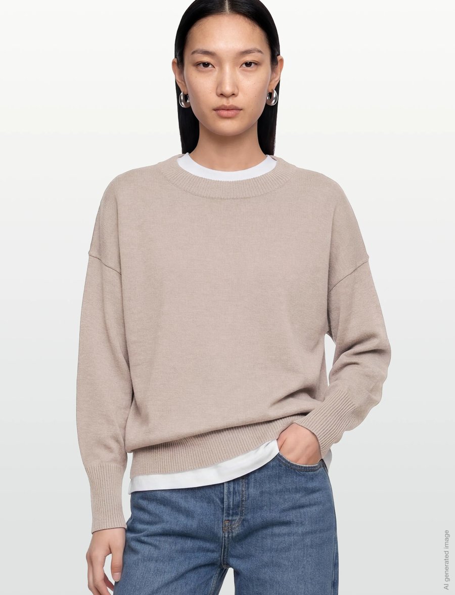 Movesgood - Clara Boxy Sweater - kašmiir - greige - 3