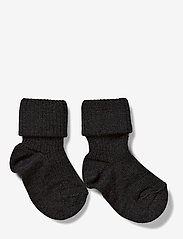 Wool rib baby socks - Anthracite