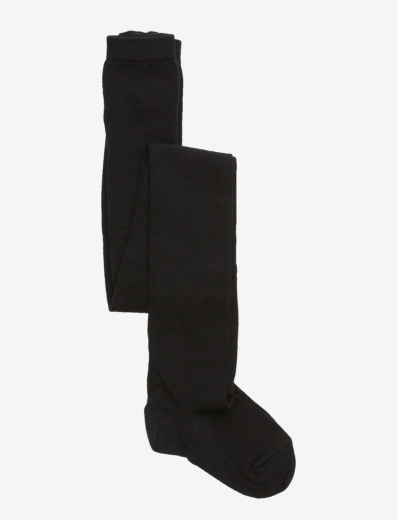 MP 327 Wool/Cotton Plain Tights Black 08 str. 1år/80 cm