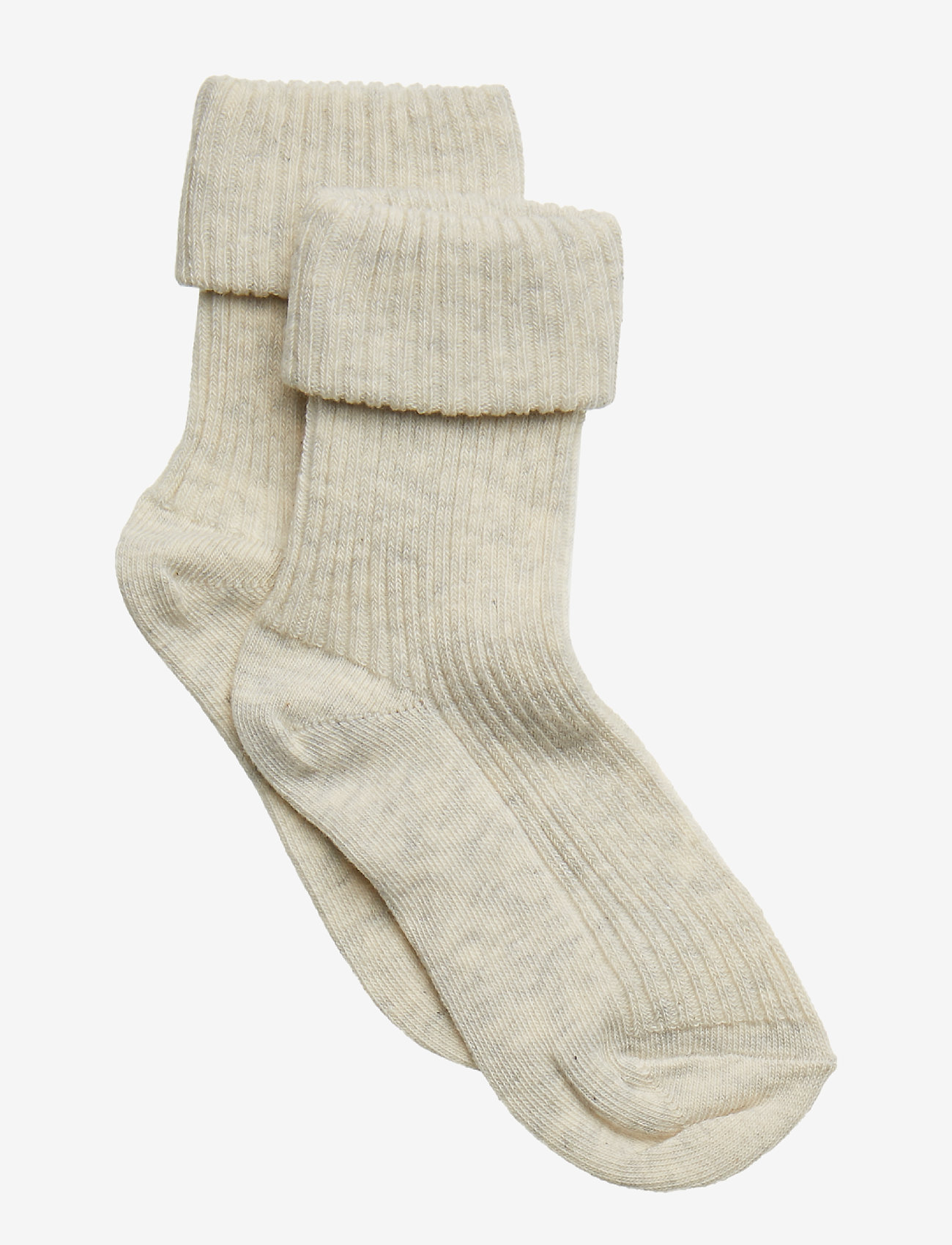 mp Denmark - Cotton rib baby socks - babysokker - creme melange - 0