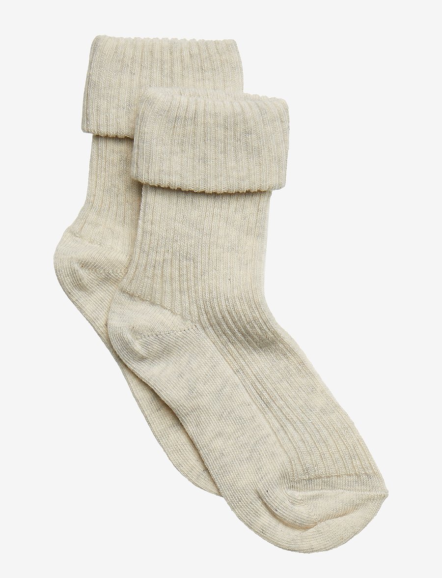 mp Denmark - Cotton rib baby socks - rudens drabužiai - creme melange - 0
