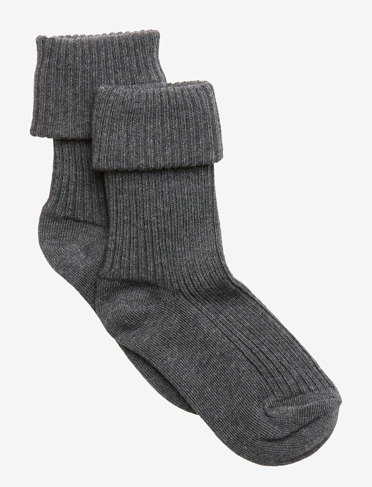 mp Denmark - Cotton rib baby socks - baby socks - dark grey melange - 0