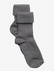 mp Denmark - Wool rib baby socks - zeķes - 491/grey marled - 0