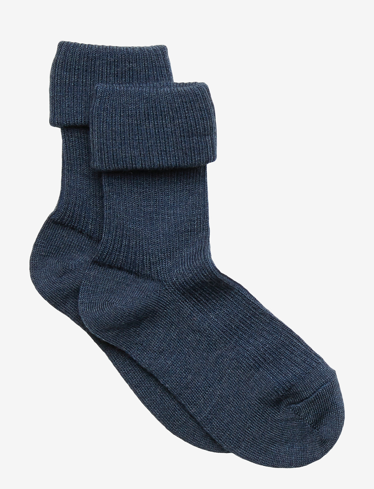 mp Denmark - Wool rib baby socks - dark denim melange - 0