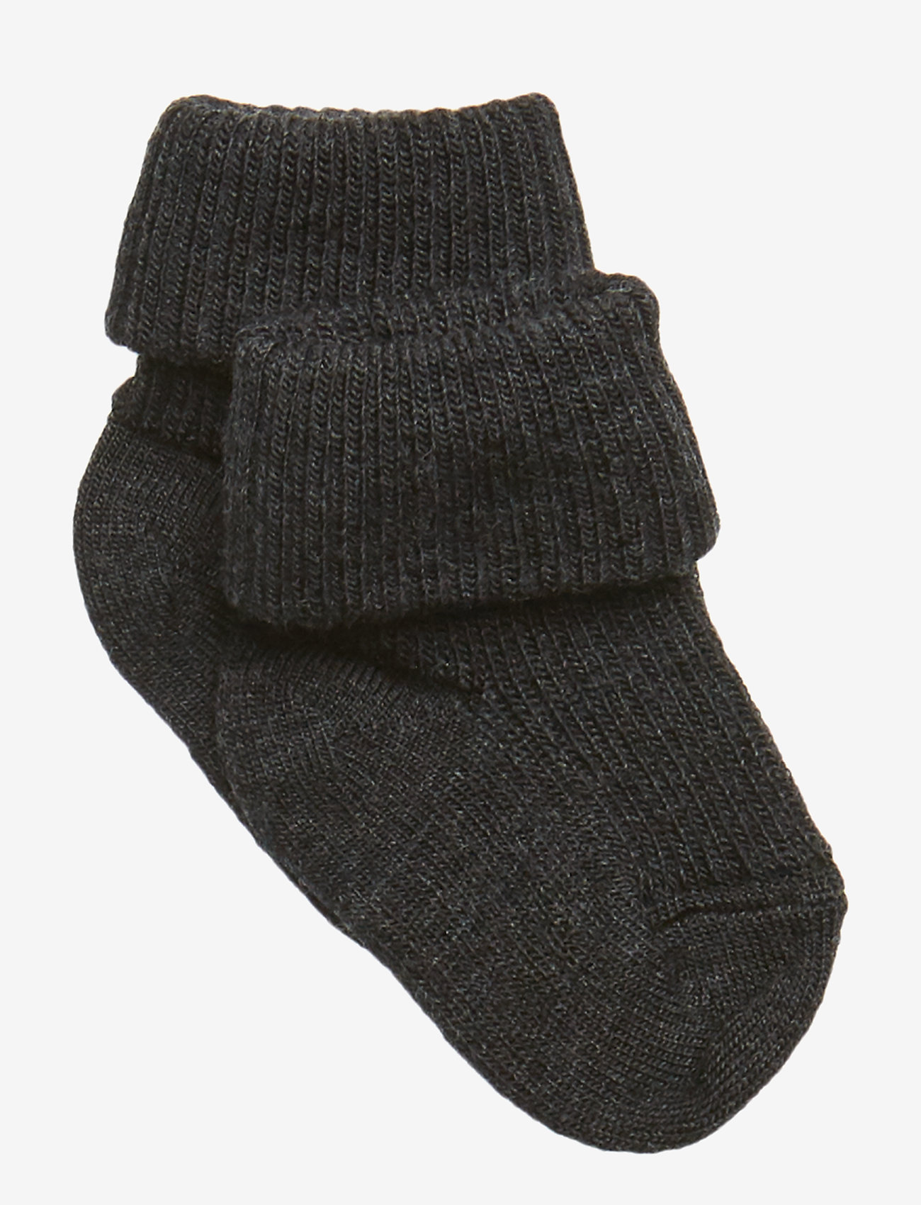 mp Denmark - Wool rib baby socks - socks - dark grey - 0