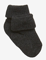 Wool rib baby socks - DARK GREY