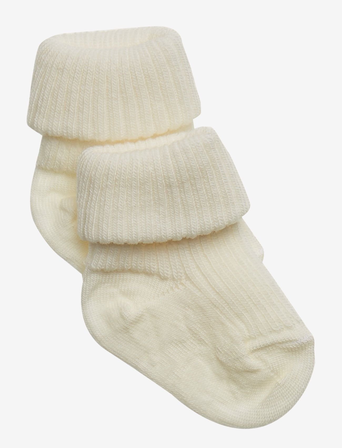 mp Denmark - Wool rib baby socks - babysokker - snow white - 0