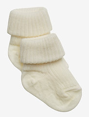 mp Denmark - Wool rib baby socks - lowest prices - snow white - 0