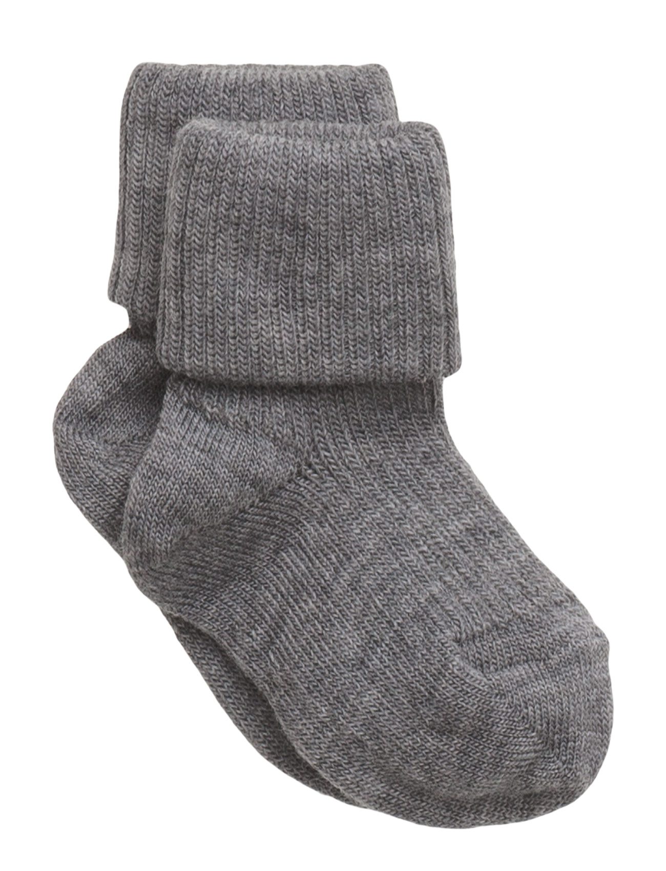 mp Denmark - Wool rib baby socks - socks - 491/grey marled - 1