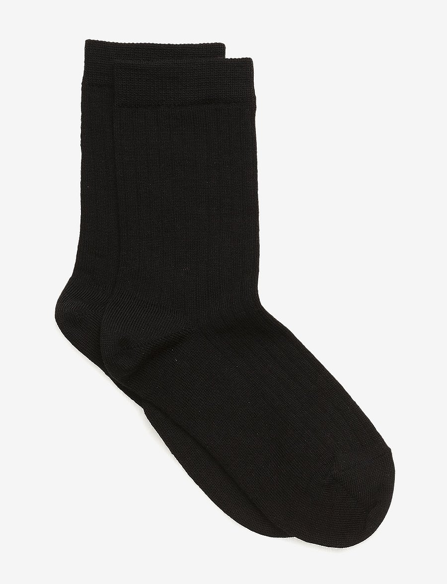 mp Denmark - Wool rib socks - strümpfe - black - 0