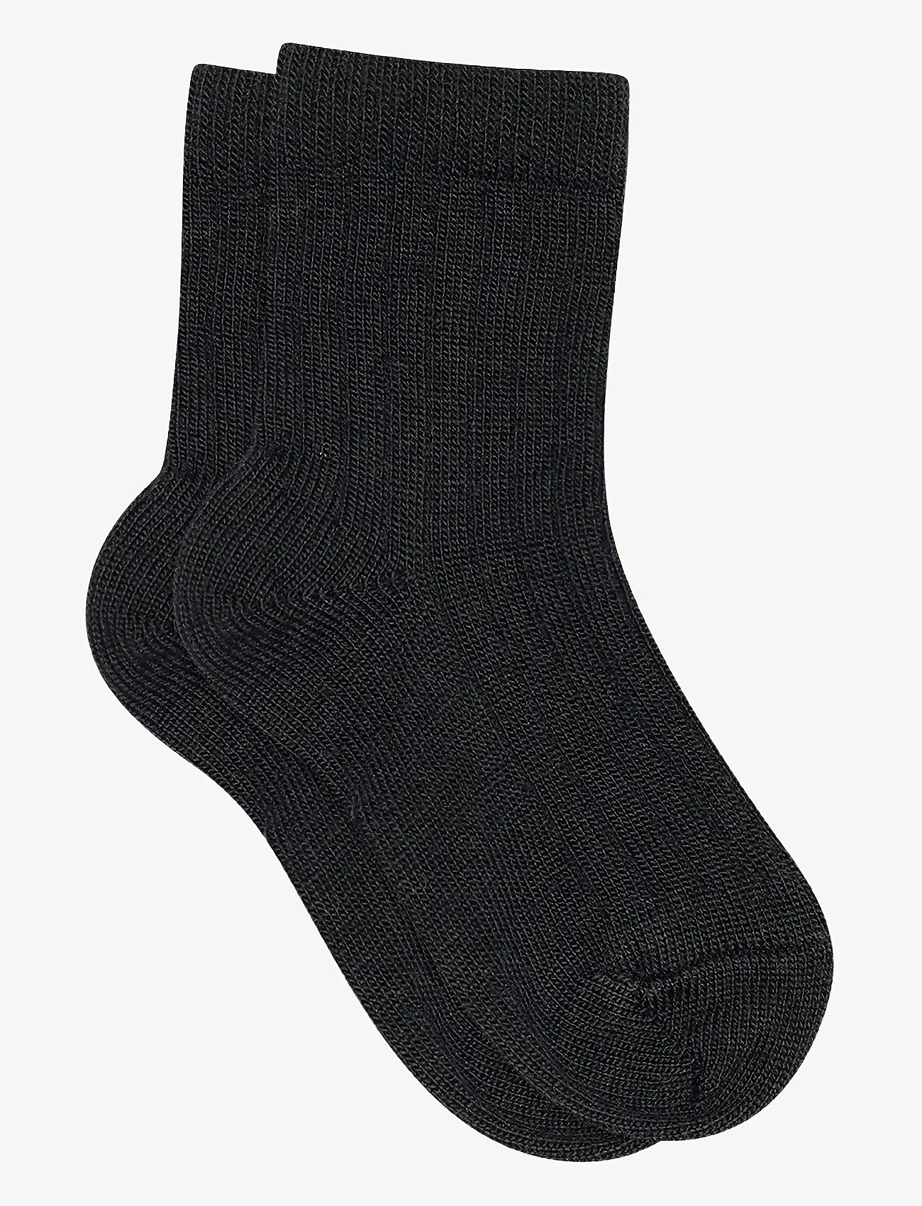mp Denmark - Wool rib socks - strumpor - black - 1