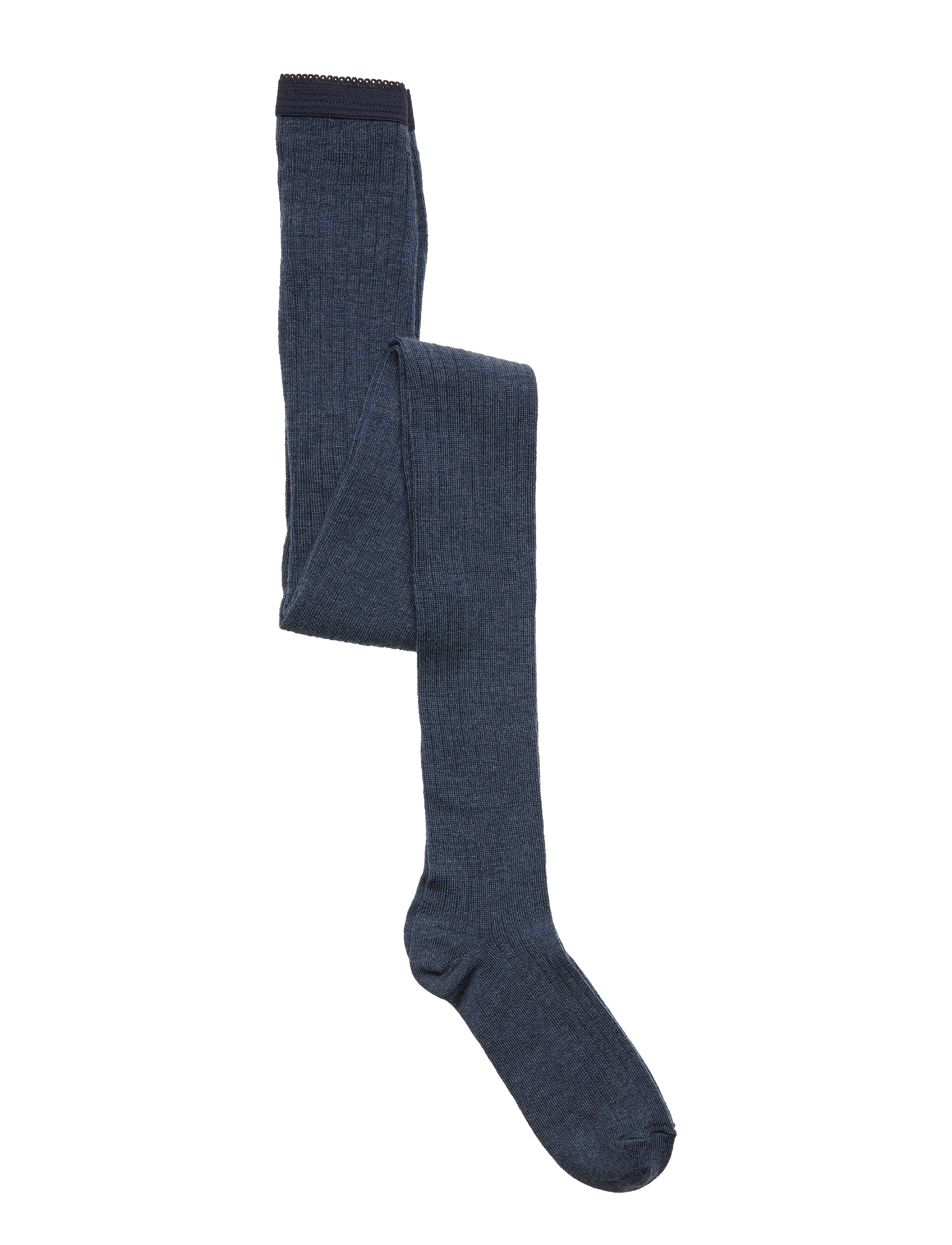 Wool rib tights - DARK DENIM MELANGE