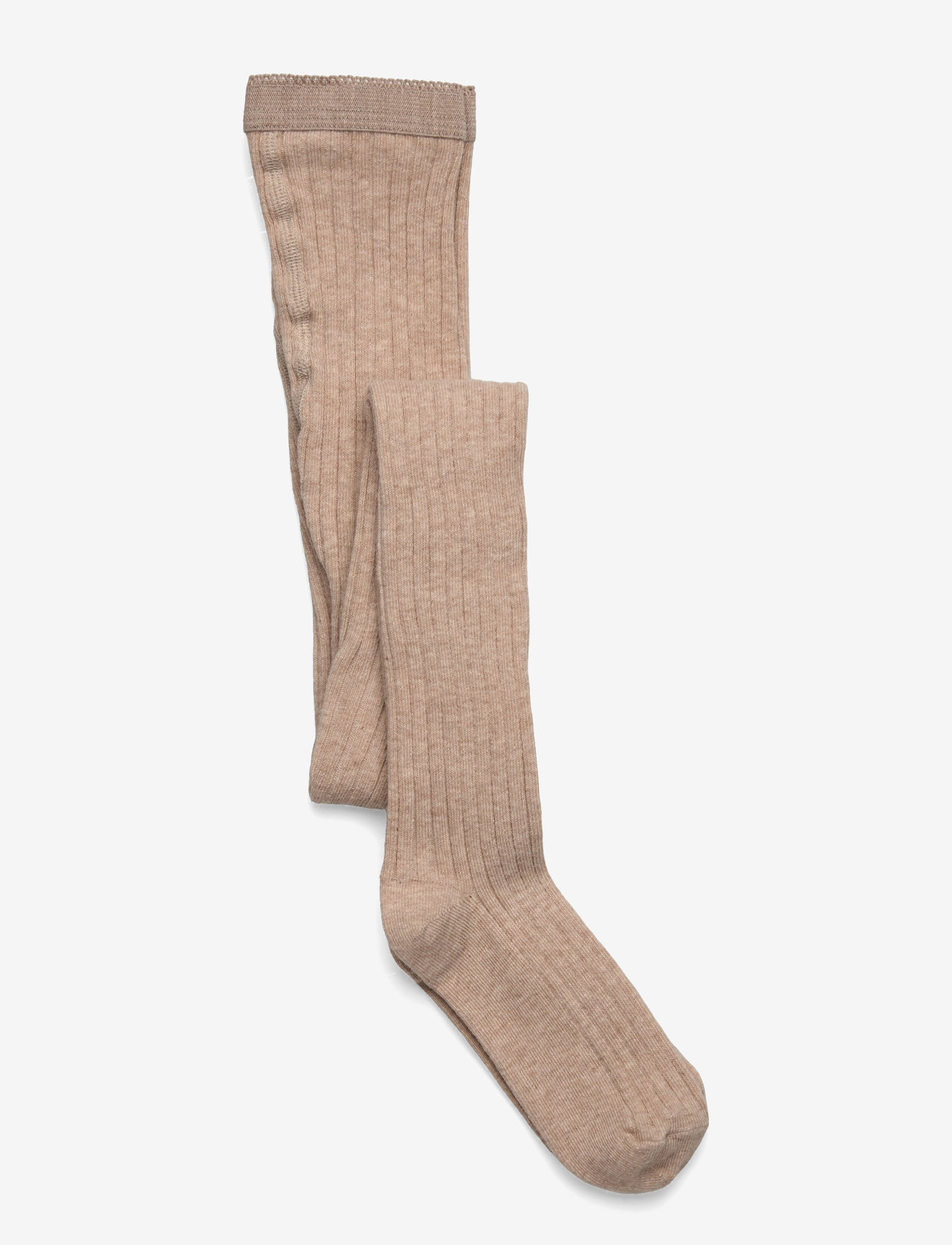 mp Denmark - Cotton rib tights - tights - beige melange - 0