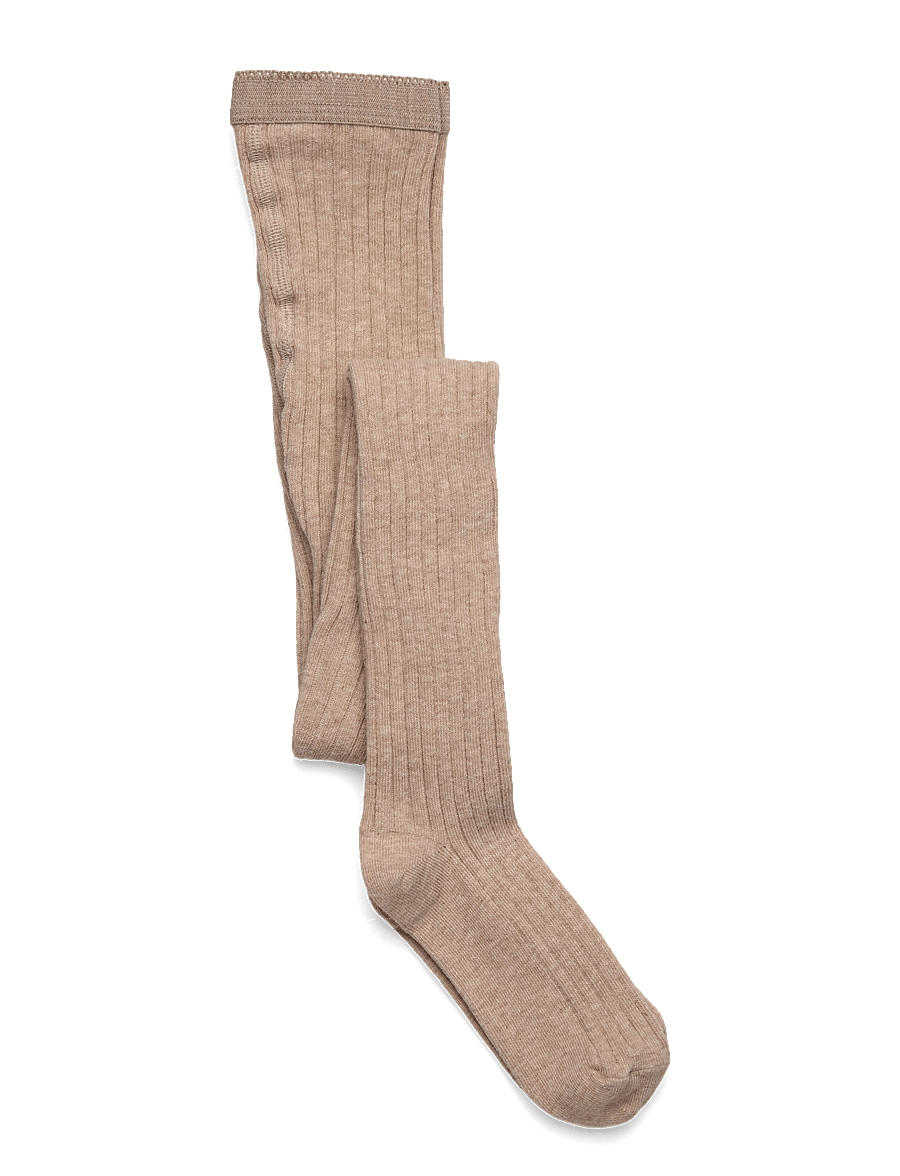 mp Denmark - Cotton rib tights - strumpfhosen - beige melange - 0