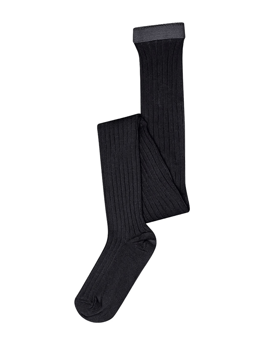 mp Denmark - Cotton rib tights - strumpfhosen - black - 0