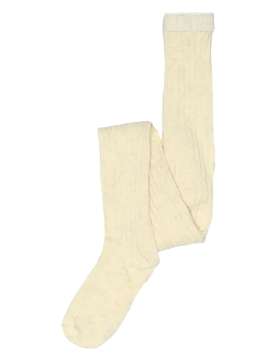 mp Denmark - Cotton rib tights - strumpbyxor - creme melange - 0